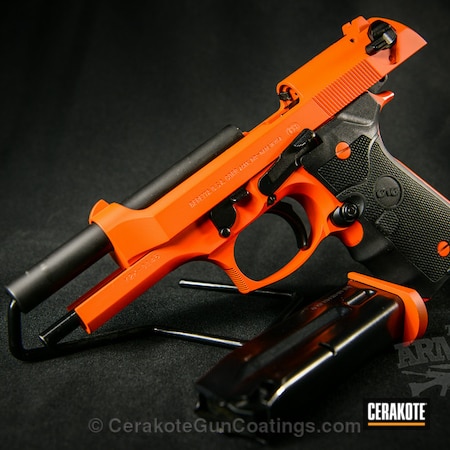 Powder Coating: Graphite Black H-146,Black,Safety Orange H-243,Handguns,Beretta,Beretta M9