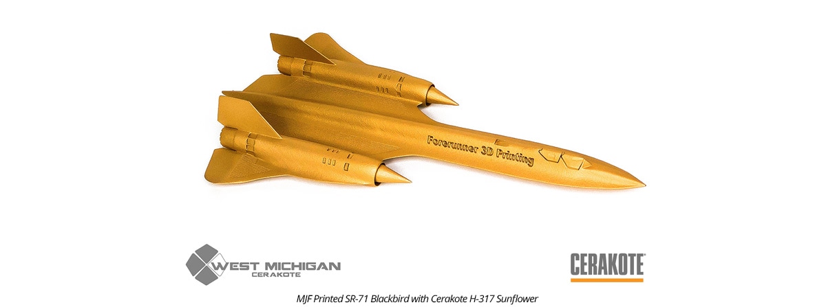 MJF 3D Printed Blackbird in H-317 Sunflower