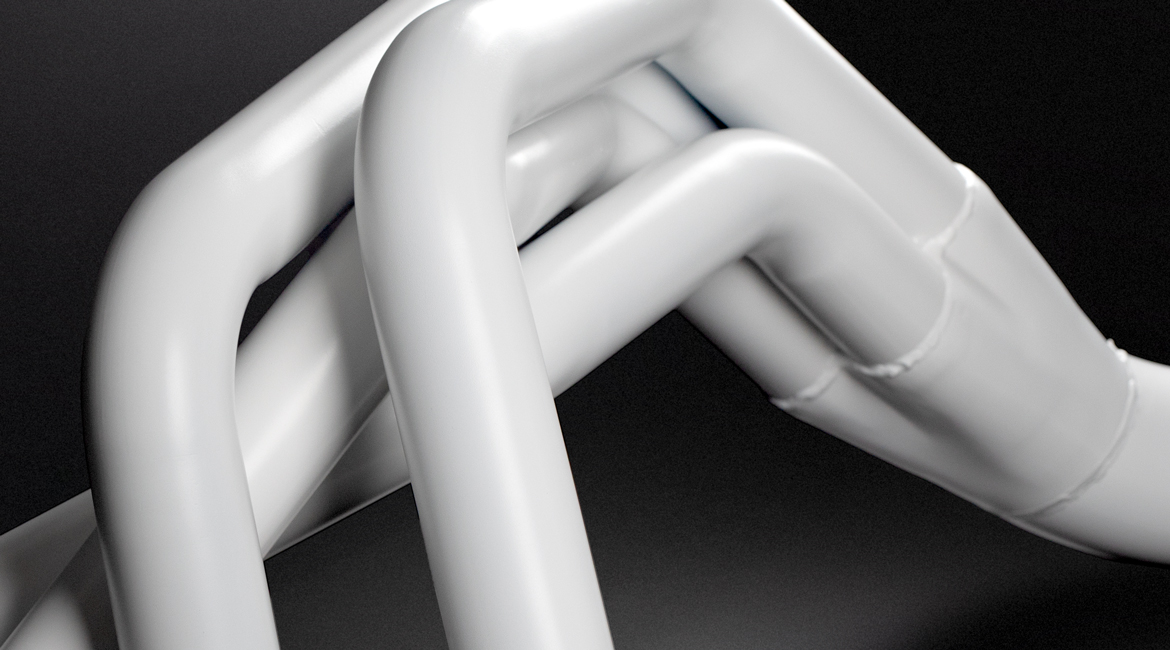 Cerakoted exhaust header closeup