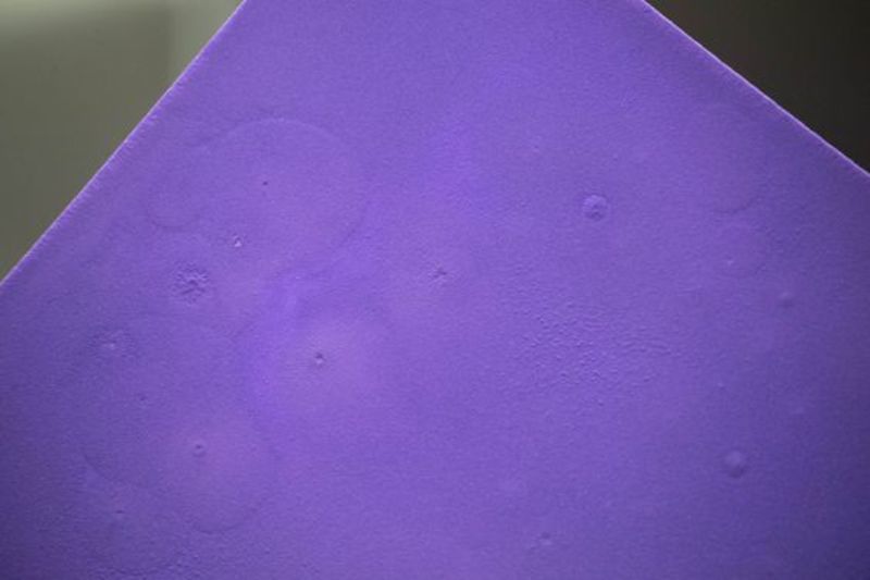 notice the pock marks followed by a crater-like ring surrounding the center