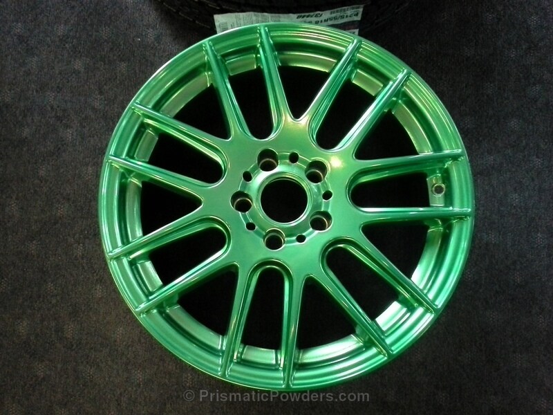 Powder coating creation 55 for psycho green