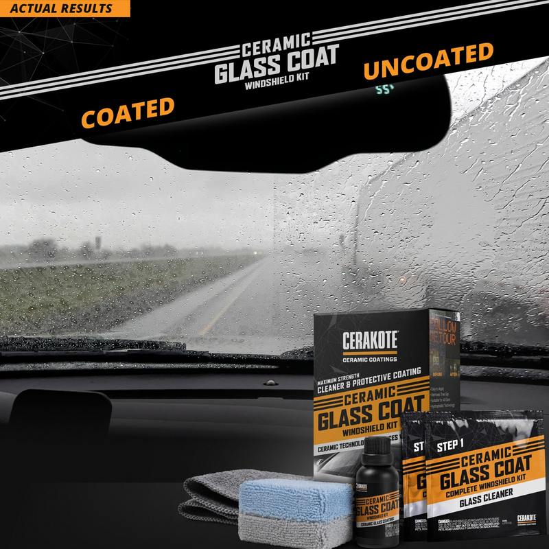 Long Lasting Ceramic Formula Easy to Apply Max Strength Rain Repelling Coating CERAKOTE Ceramic Glass Coat Windshield Kit Includes Glass Cleaning Wipes Guaranteed Maximum Water Shedding 