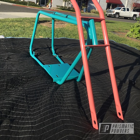 Powder Coating: Bicycle Frame and Fork,RAL 5018 Turquoise Blue,Custom Bicycle Frame,Bicycle,Guava PSS-6443