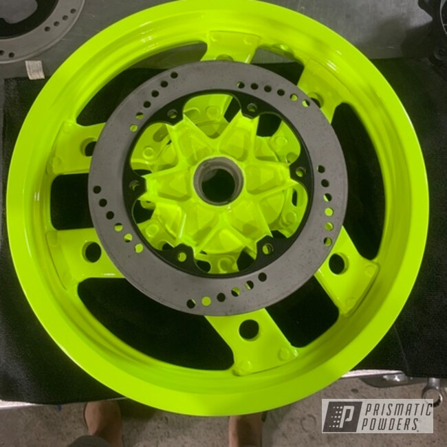 Clear Vision And Neon Yellow Motorcycle Wheels