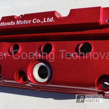 Red Powder Coated Honda Valve Cover