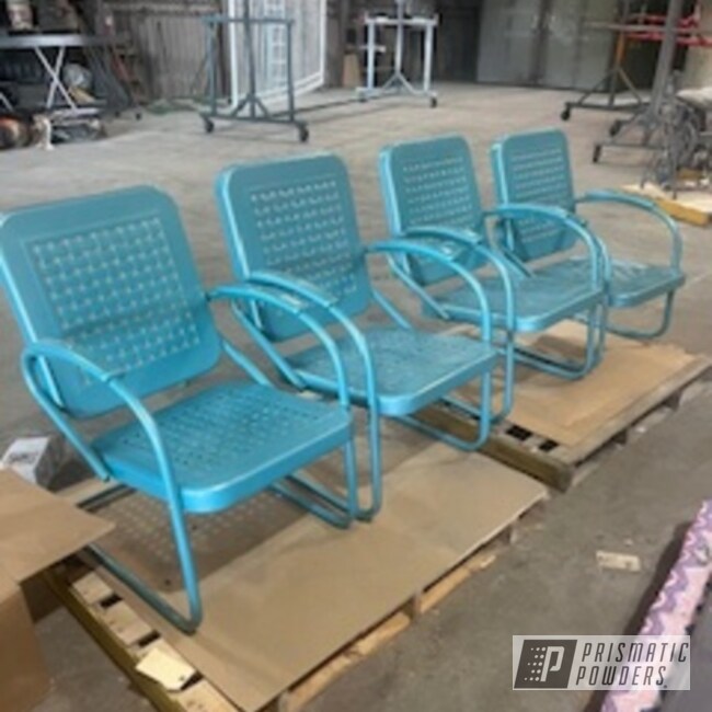 Aqua/silver Patio Chairs 