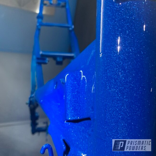 Illusion Lite Blue On Raider 150 Frame Powder Coated In Pps-2974 And Pms-4621