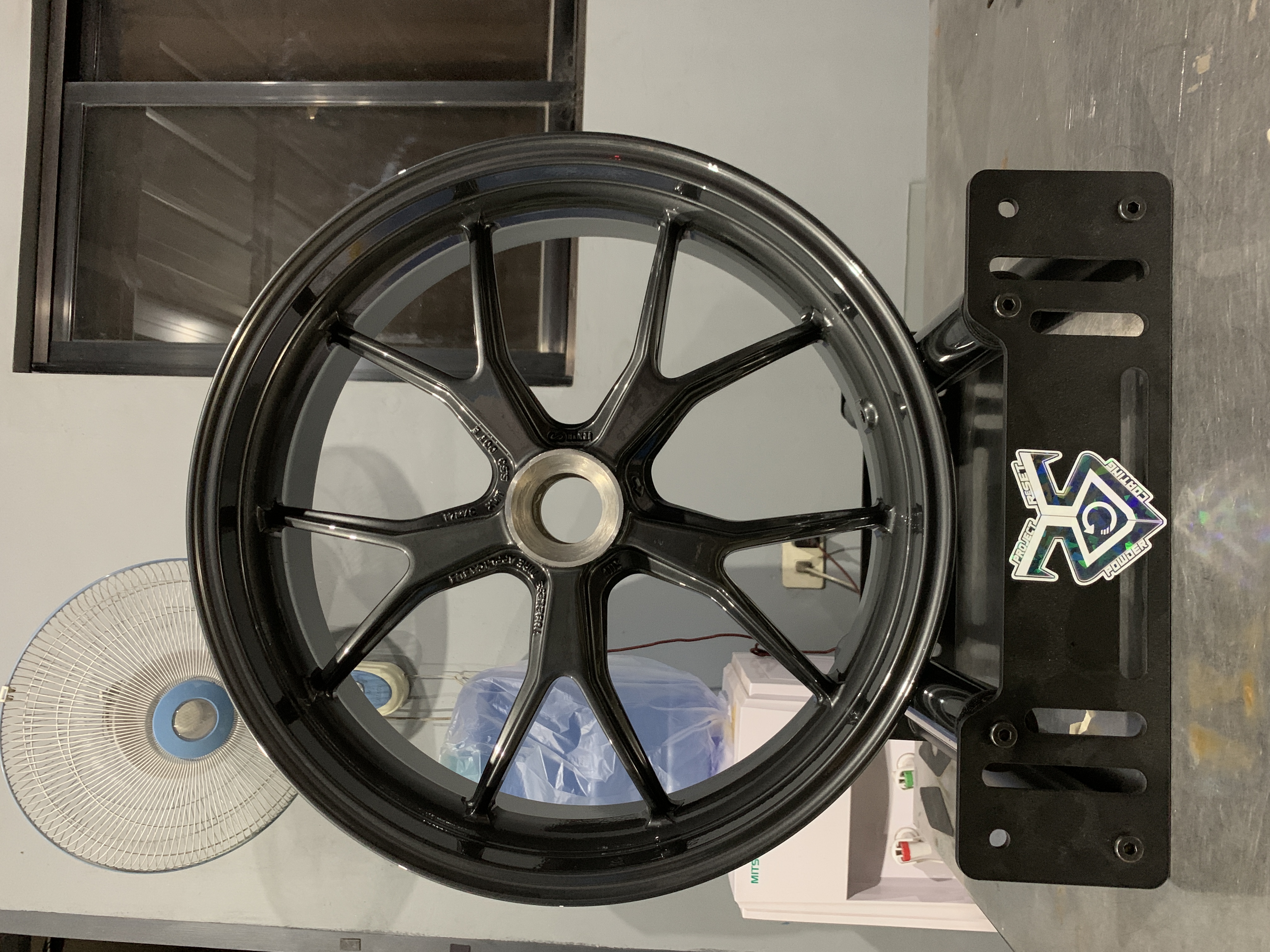 ducati monster rims on wet charcoal w clear vision | Prismatic Powders