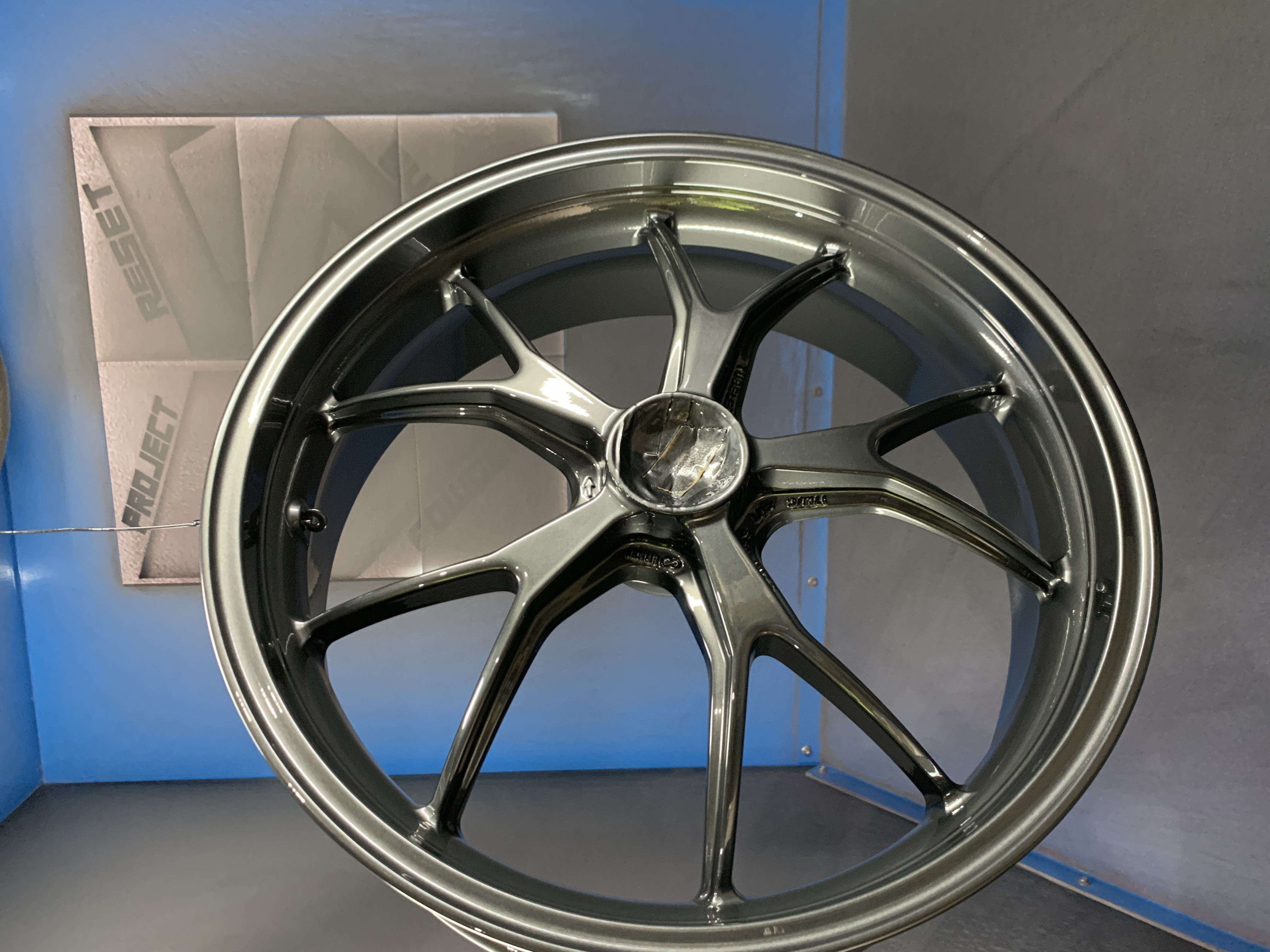 ducati monster rims on wet charcoal w clear vision | Prismatic Powders