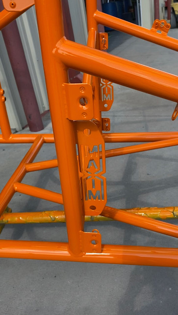 Bright Orange Go Cart Racing Chassis With Clear Coat | Prismatic Powders