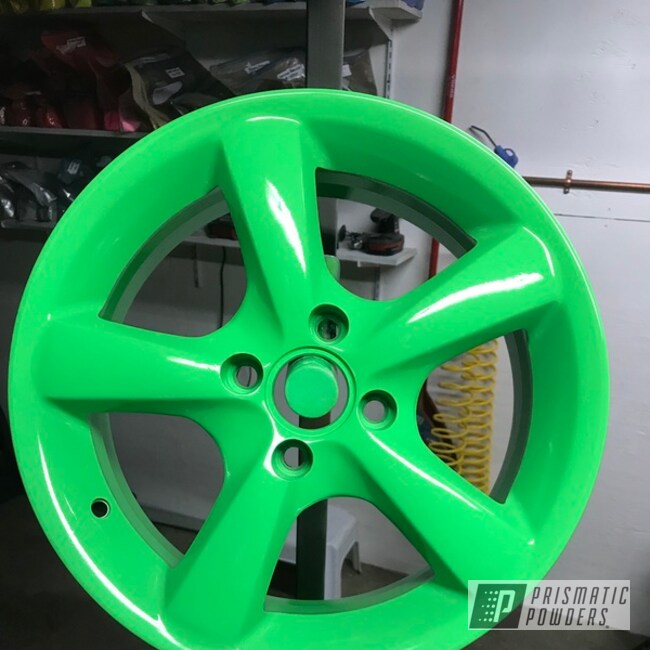 Powder Coated Neon Green Wheels