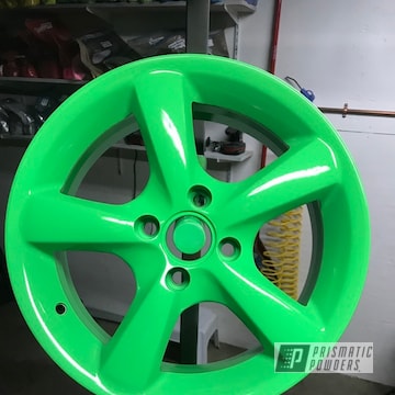 Powder Coated Neon Green Wheels