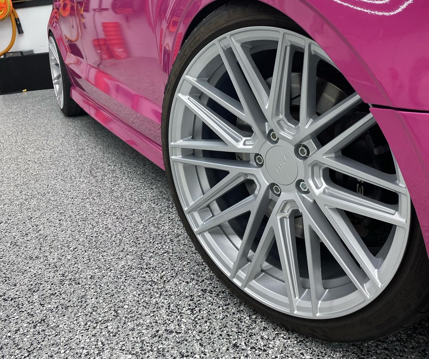 Powder Coated TSW Wheels in Soft Clear and Porsche Silver | Prismatic ...