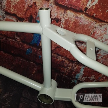 Powder Coated White Bicycle Frame