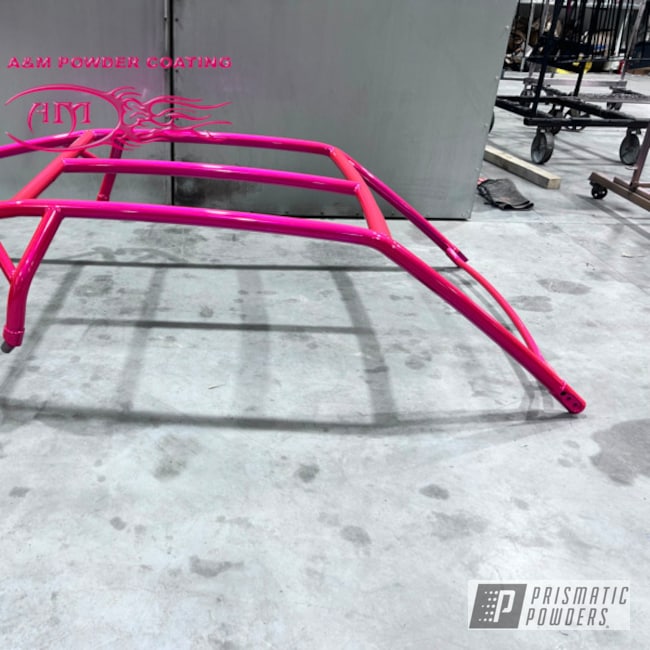 Roll Cage coated in a Corkey Pink Finish | Prismatic Powders