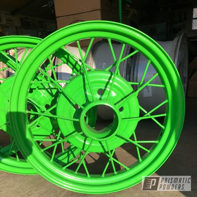 Green Powder Coated Model A Wheels