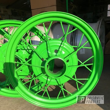 Green Powder Coated Model A Wheels