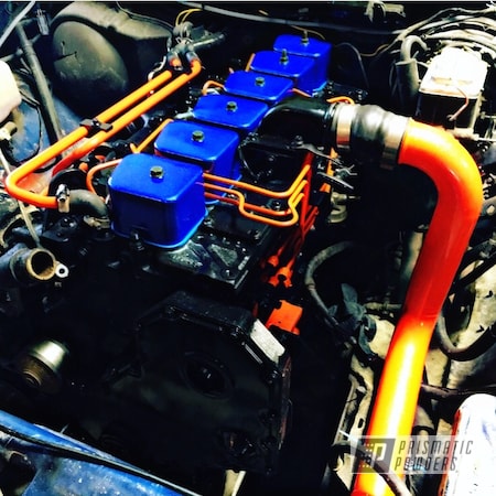 Powder Coating: Illusion Blue PSS-4513,Ford Racing Engine Blue,Clear Vision PPS-2974,Automotive,Chevy Orange PSS-0163,Cummins