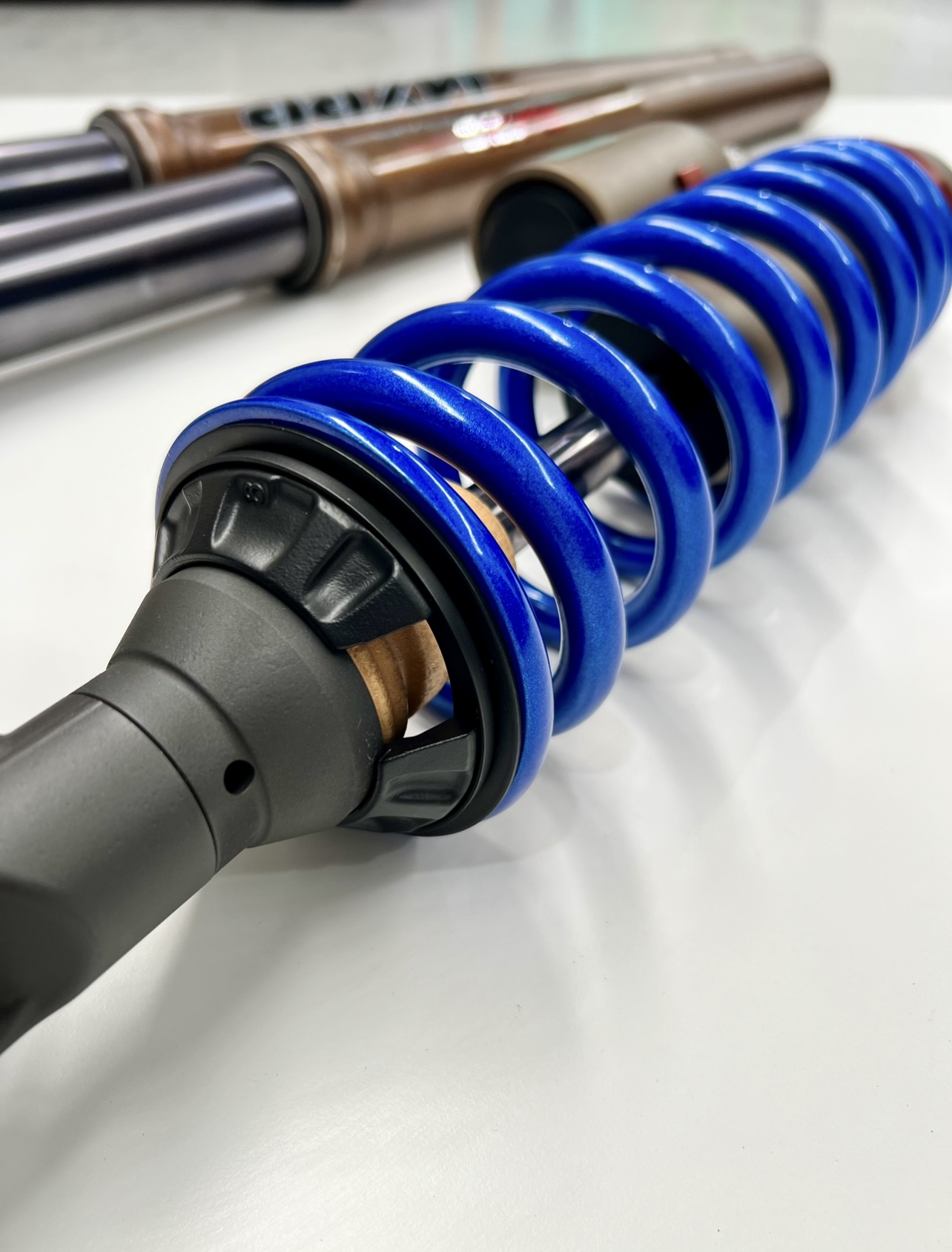 Shock Spring Powder Coating shock spring coated in Pmb-6908 | Prismatic Powders