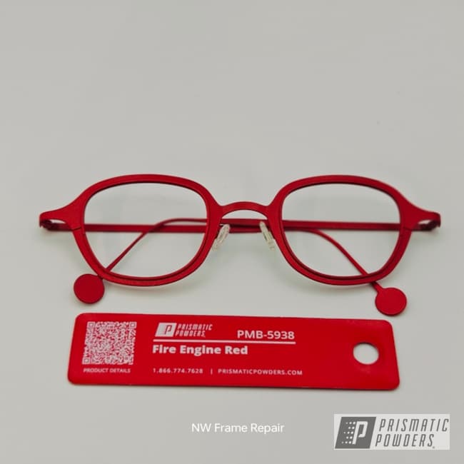 Eyeglasses Powder Coated In Fire Engine Red