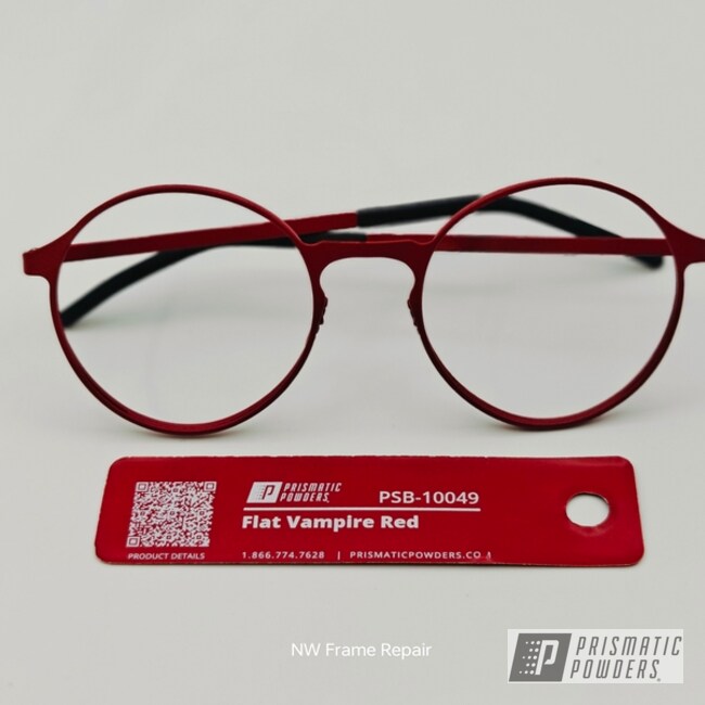 Glasses Powder Coated In Flat Vampire Red