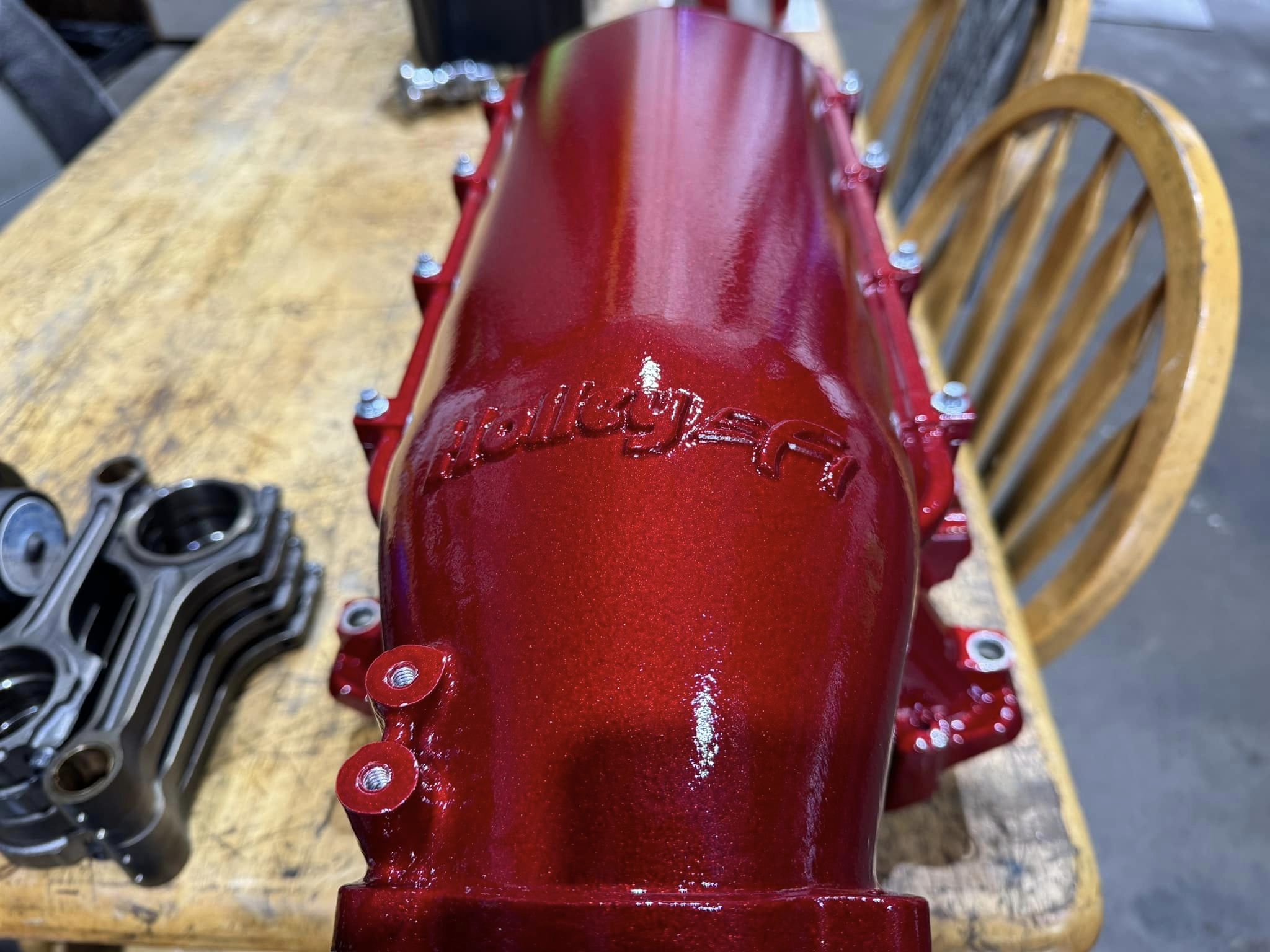Intake Powder Powder Coated Holley Intake with Pmb-10523 | Prismatic Powders