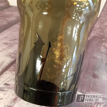 Powder Coating: Goldtastic PMB-6625,Clear Vision PPS-2974,Tumbler,Multi-Color Application,Custom Blend,Leather,Ink Black PSS-0106,Drinkware,Lord of the Rings,Custom Cup,Custom Themed Cup,Texas Bronze PSB-5339