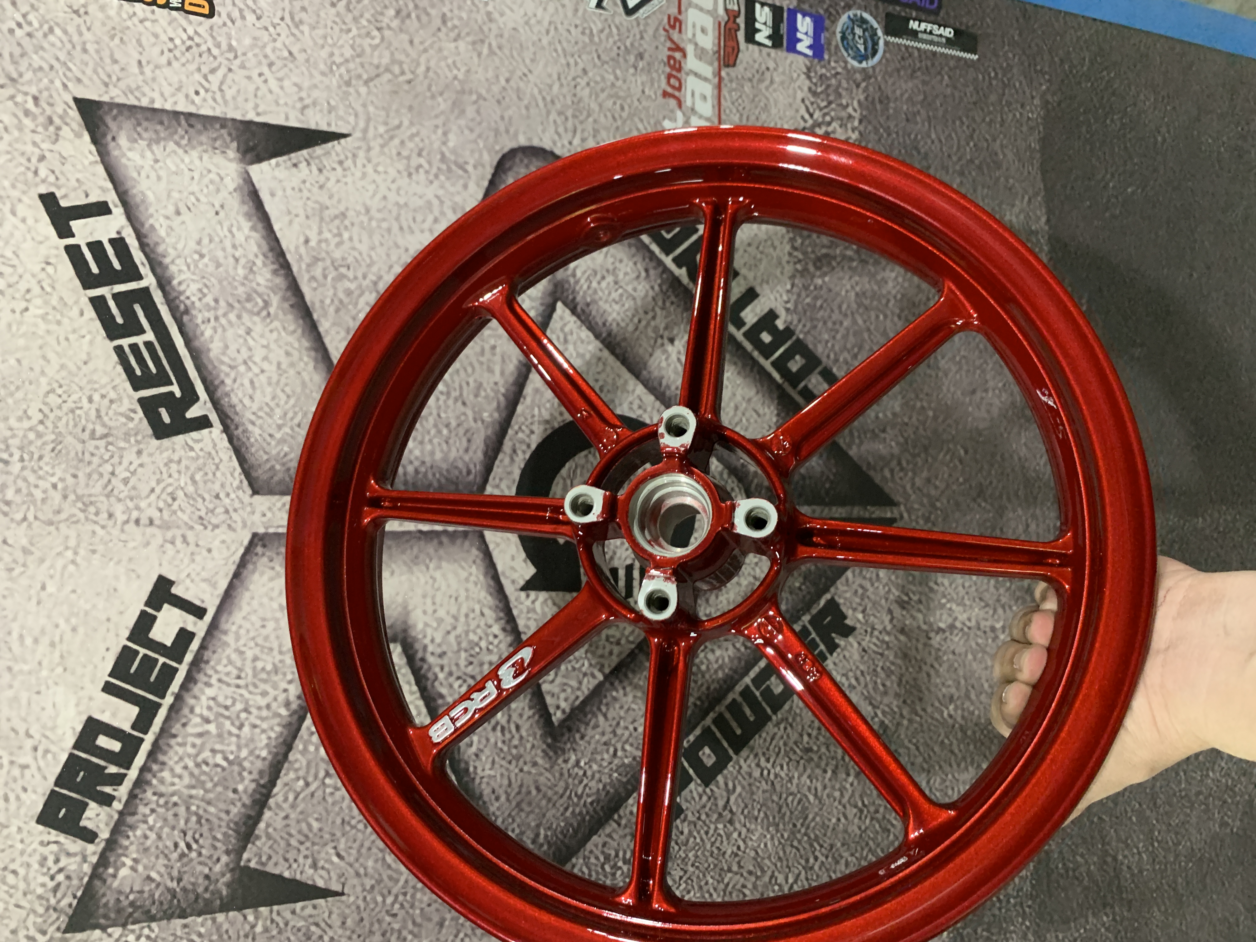 Deep Red Rims Scooter rims done in Deep Red | Prismatic Powders