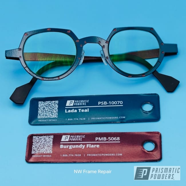 Burgundy Flare And Lada Teal Eye Glasses