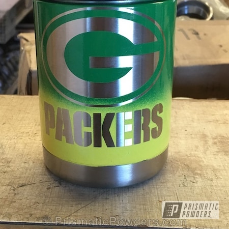 Powder Coating: Green Bay Packers Theme,Packers RTIC Koozie,Kelly Green PSS-4466,NFL Football,Miscellaneous