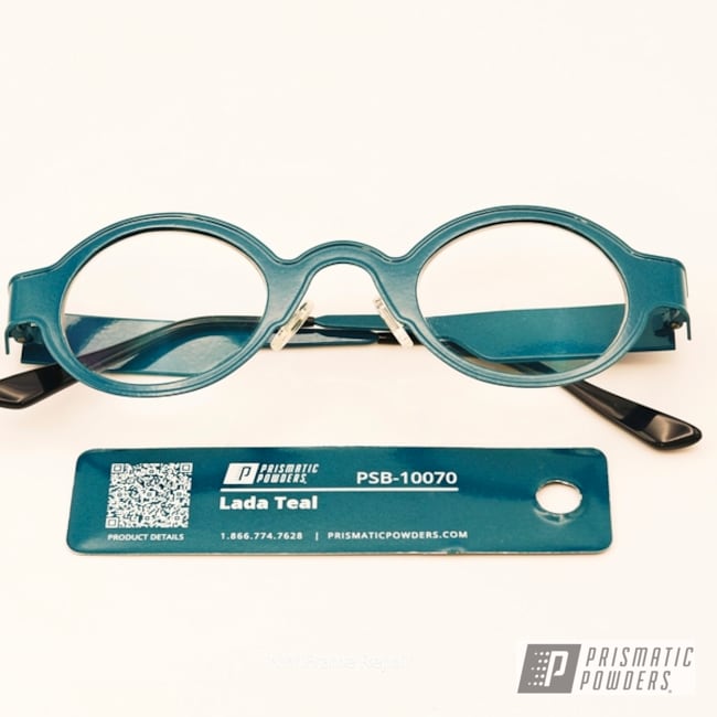 Eyeglasses Powder Coated In Lada Teal