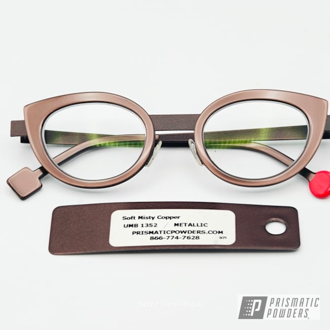 Eyeglasses Powder Coated In Soft Misty Copper