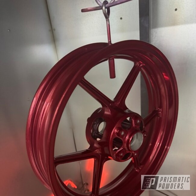 Racing Red Motorcycle Wheels