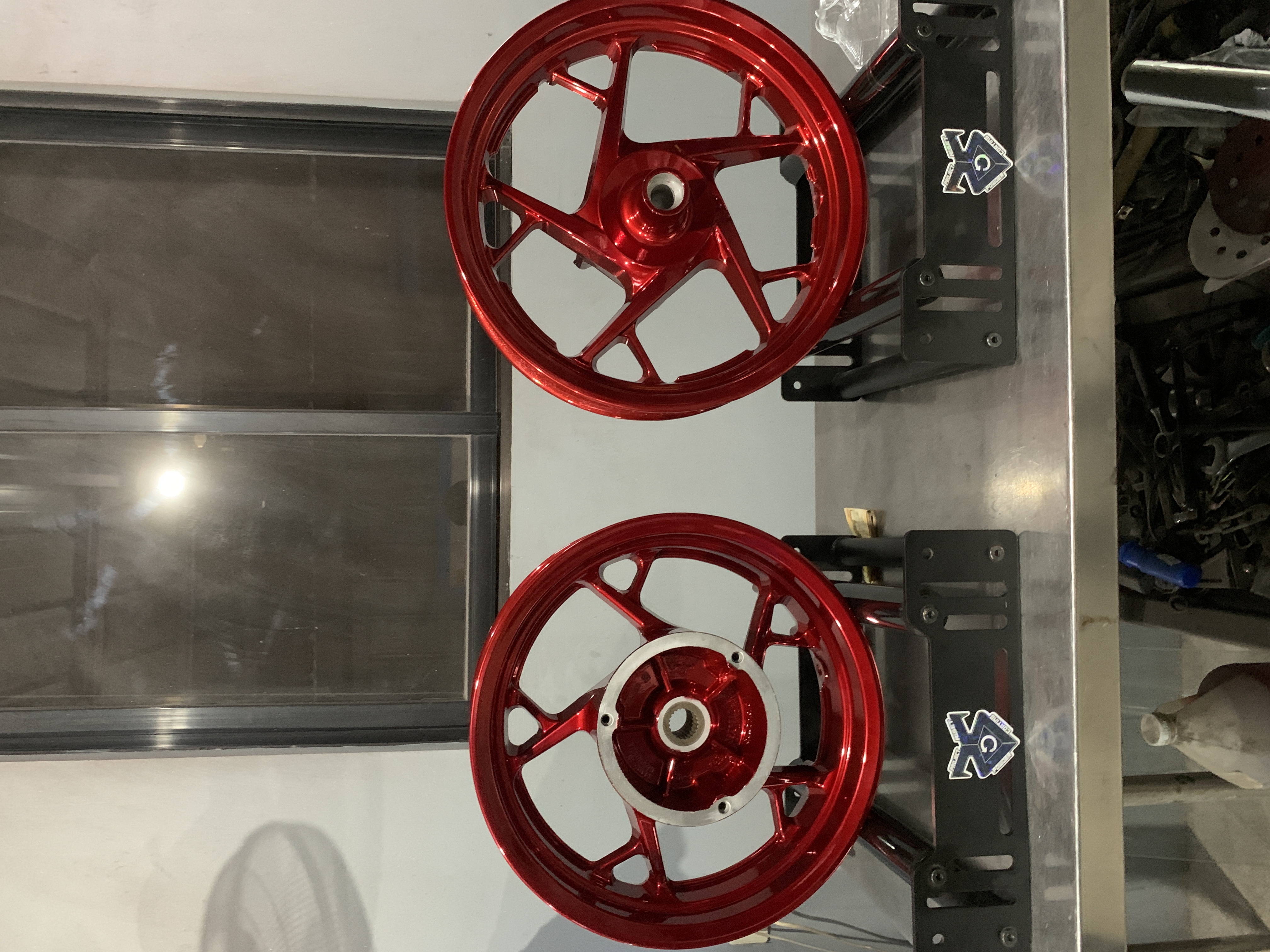 Deep Red Rims Xmax rims in deep red | Prismatic Powders