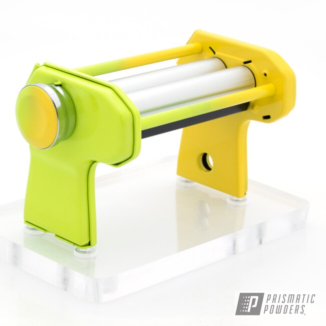 Pasta Maker Powder Coated In Sunshine Yellow And Chartreuse Sherbert