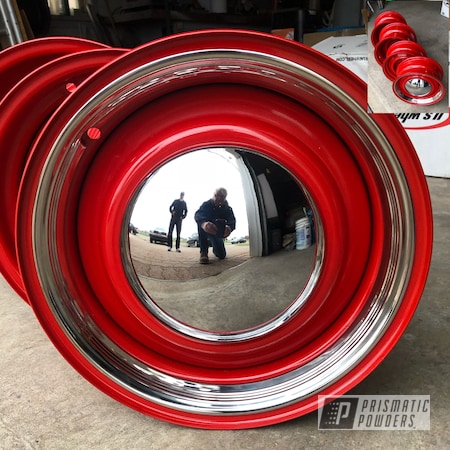 Powder Coating: Really Red PSS-4416,Ford,15”,Automotive,Wheels,Steel Rims