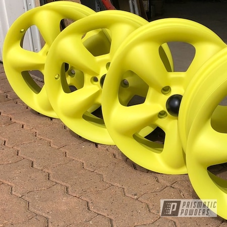 Powder Coating: Lemon Yellow PSB-4852,15”,Casper Clear PPS-4005,Automotive,Wheels