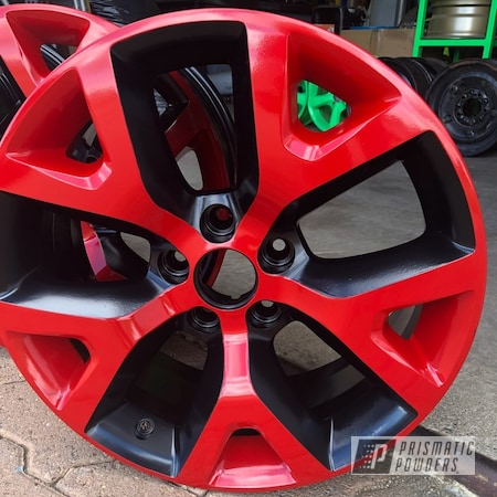 Powder Coating: 18” Wheels,Really Red PSS-4416,Matte Black PSS-4455,Jeep,18",Automotive,Jeep Wheels,Wheels