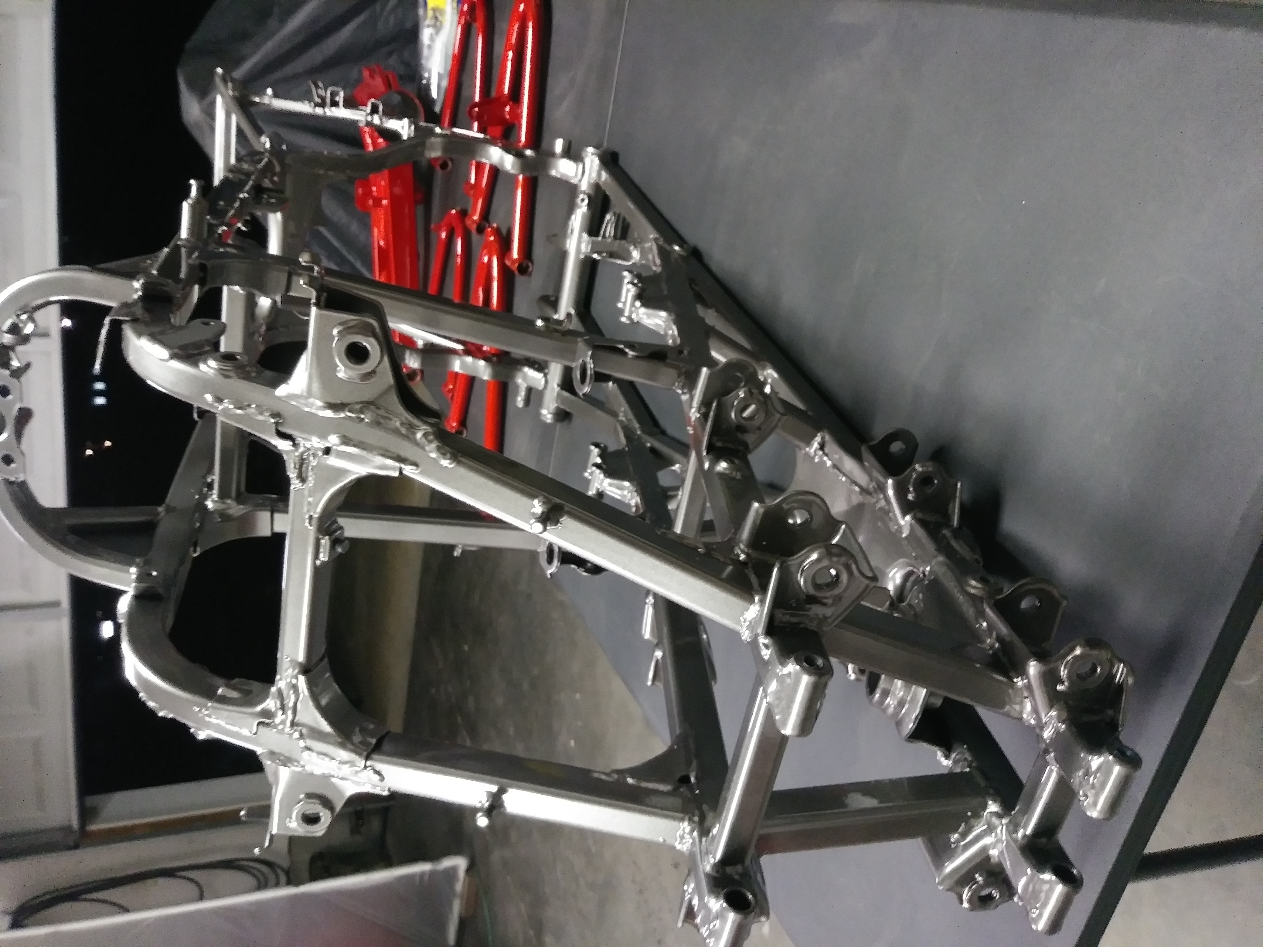 Motorcycle Frame done in Clear Vision and Mocha Steel | Prismatic Powders
