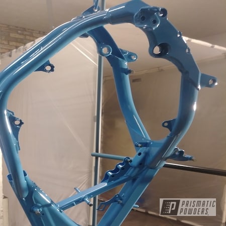 Powder Coating: Oh So Blue PSS-2965,Motorcycles,Motorcycle Frame,Mike'sCustomCoatings