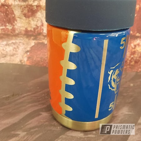 Powder Coating: Chicago Bears,Can Koozie,Drinkware,Can Holder,Clear Vision PPS-2974,Chevy Orange PSS-0163,NFL Football,Brazilian Blue PMB-0770