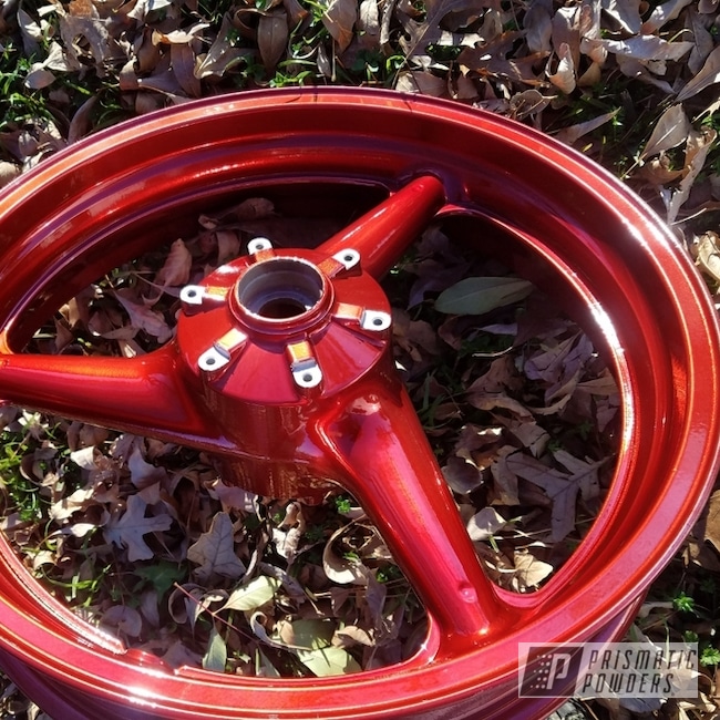 Powder Coated Red Motorcycle Wheels