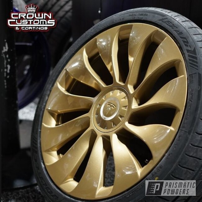 Tesla Wheels Powder Coated In Pps-2974 And Ems-0940