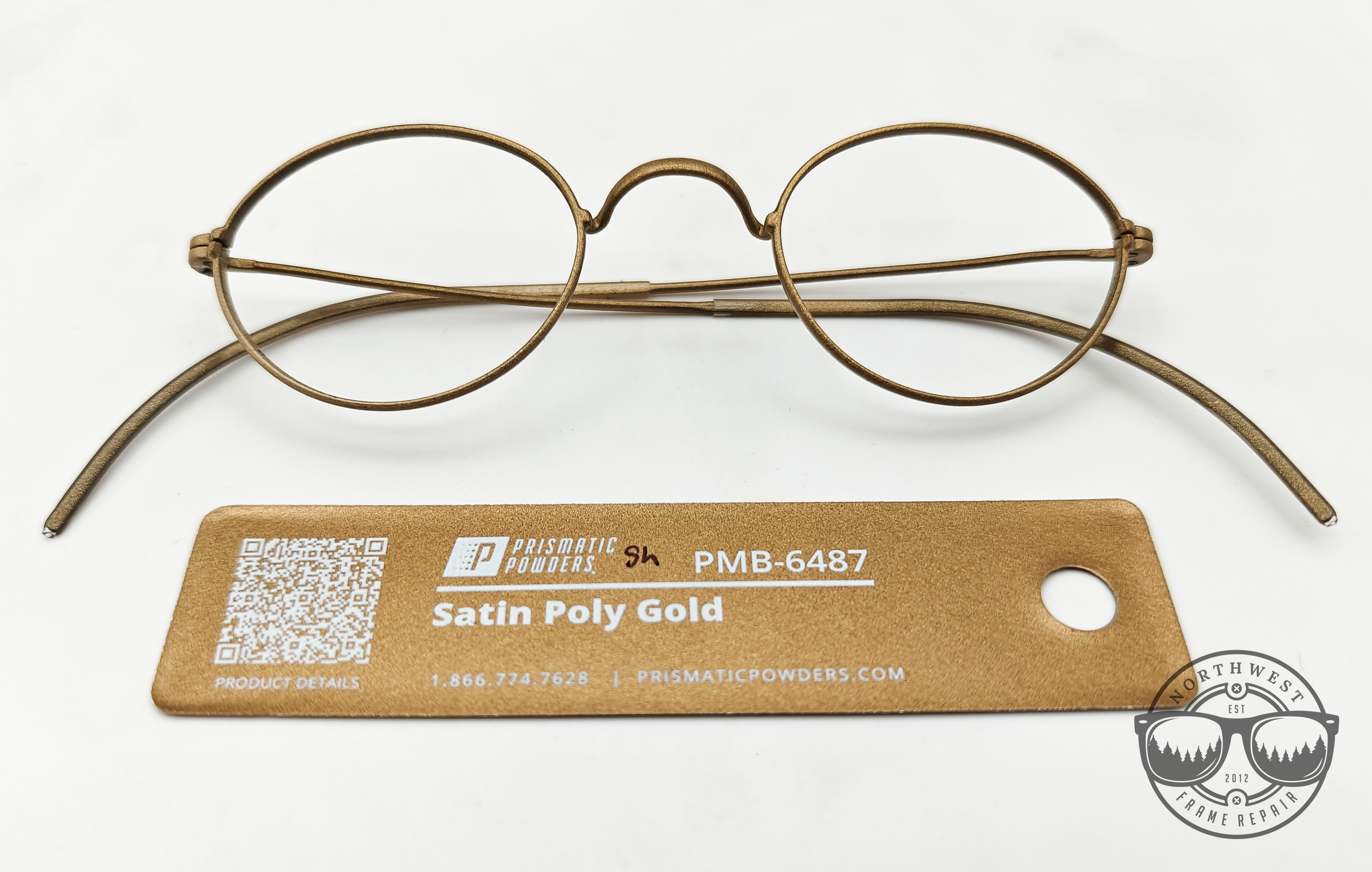 Poly Gold Color Eyeglasses in Satin Poly Gold | Prismatic Powders