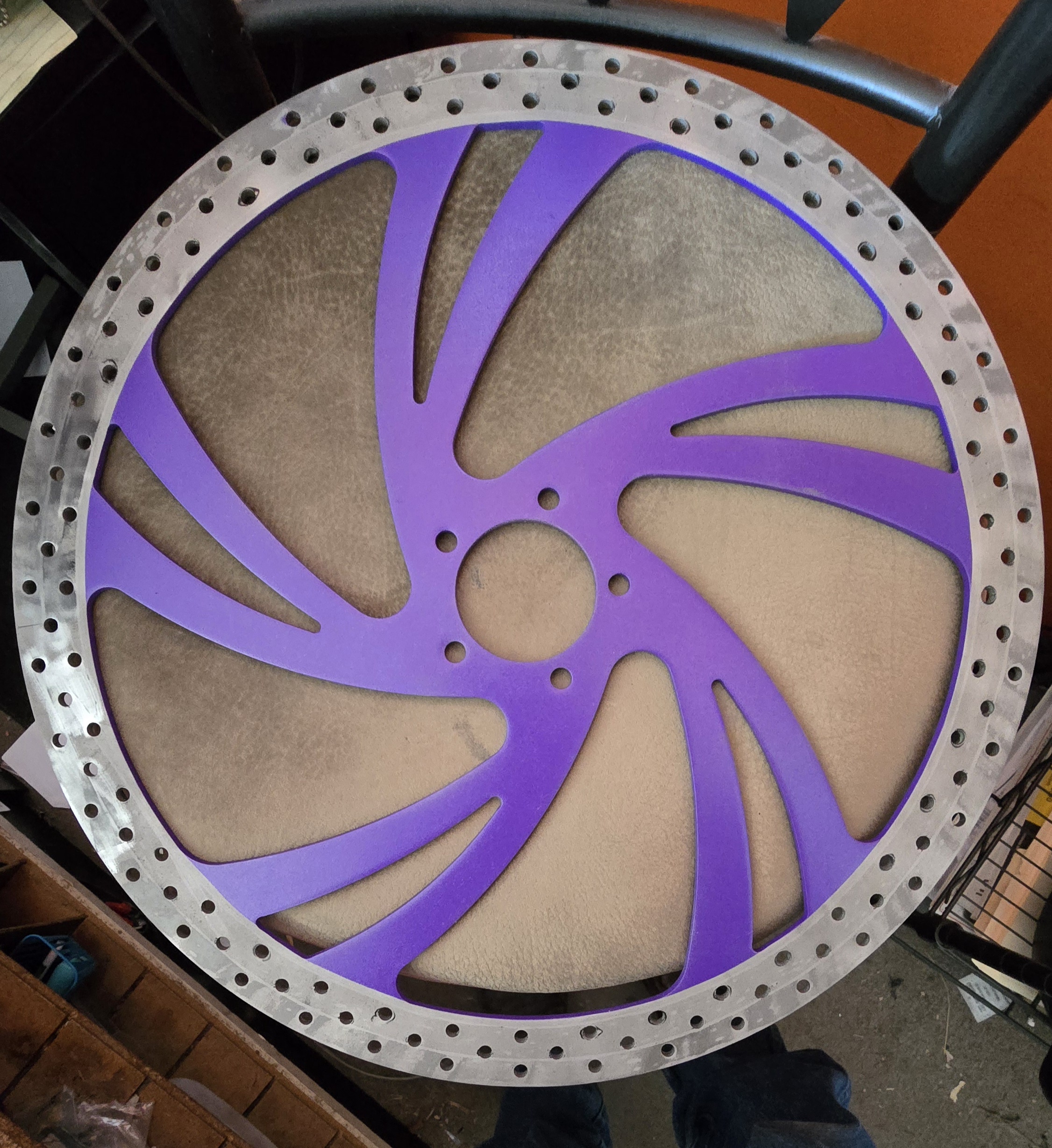 Harley Rotor featuring a Sinbad Purple Texture Finish | Prismatic Powders