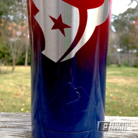 Powder Coating: Truck Blue PSS-1126,NFL,Tumbler,Powder Coated Ozark Trail Cup,Miscellaneous,Football Theme,Red Wheel PSS-2694,Houston Texans