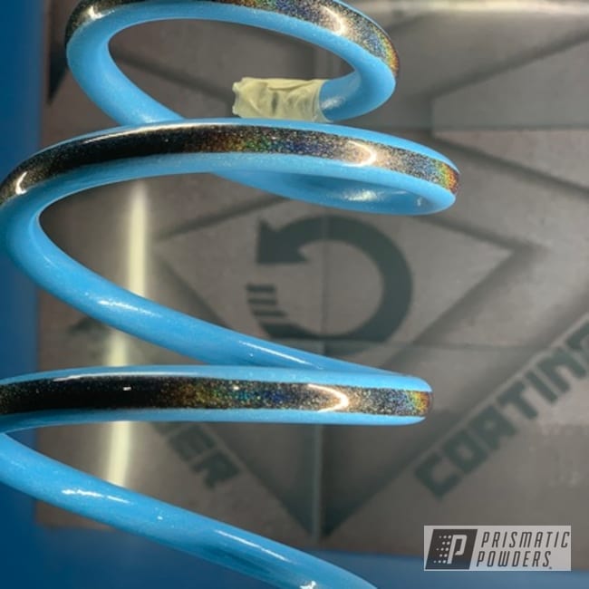 Springs Powder Coated In Clear Vision, Smurftastic And Prismatic Universe