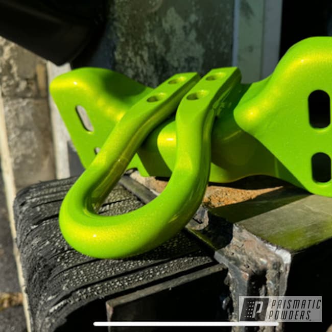 Lift Kit Powder Coated In Alien Silver And Shocker Yellow