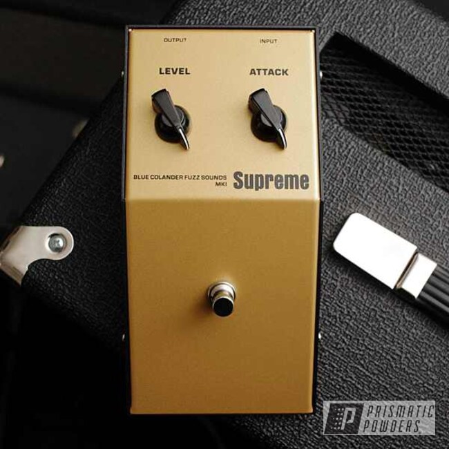 Effect Pedal Powder Coated In Goldtastic