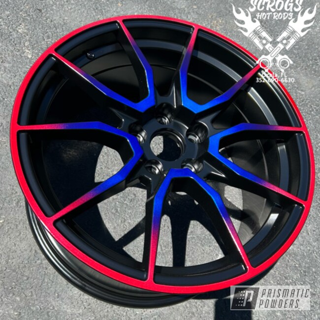 Rims Powder Coated In Rancher Red And Lp Blue